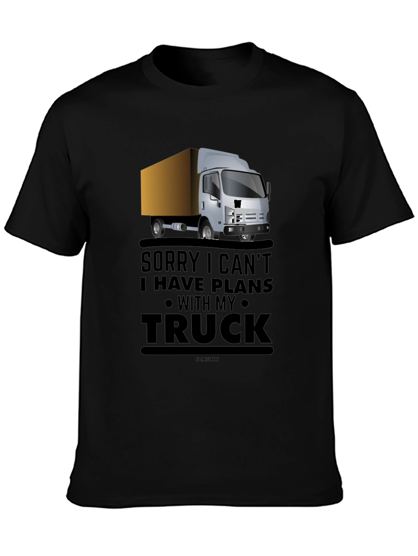 Camiseta Negra Lo Siento Tengo Planes Con Mi Camión