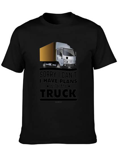 Camiseta Negra Lo Siento Tengo Planes Con Mi Camión