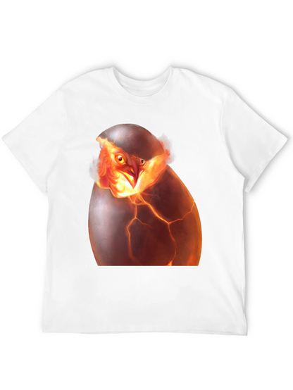 Camiseta Negra con Diseño de Ave Fénix Rompiendo Huevo