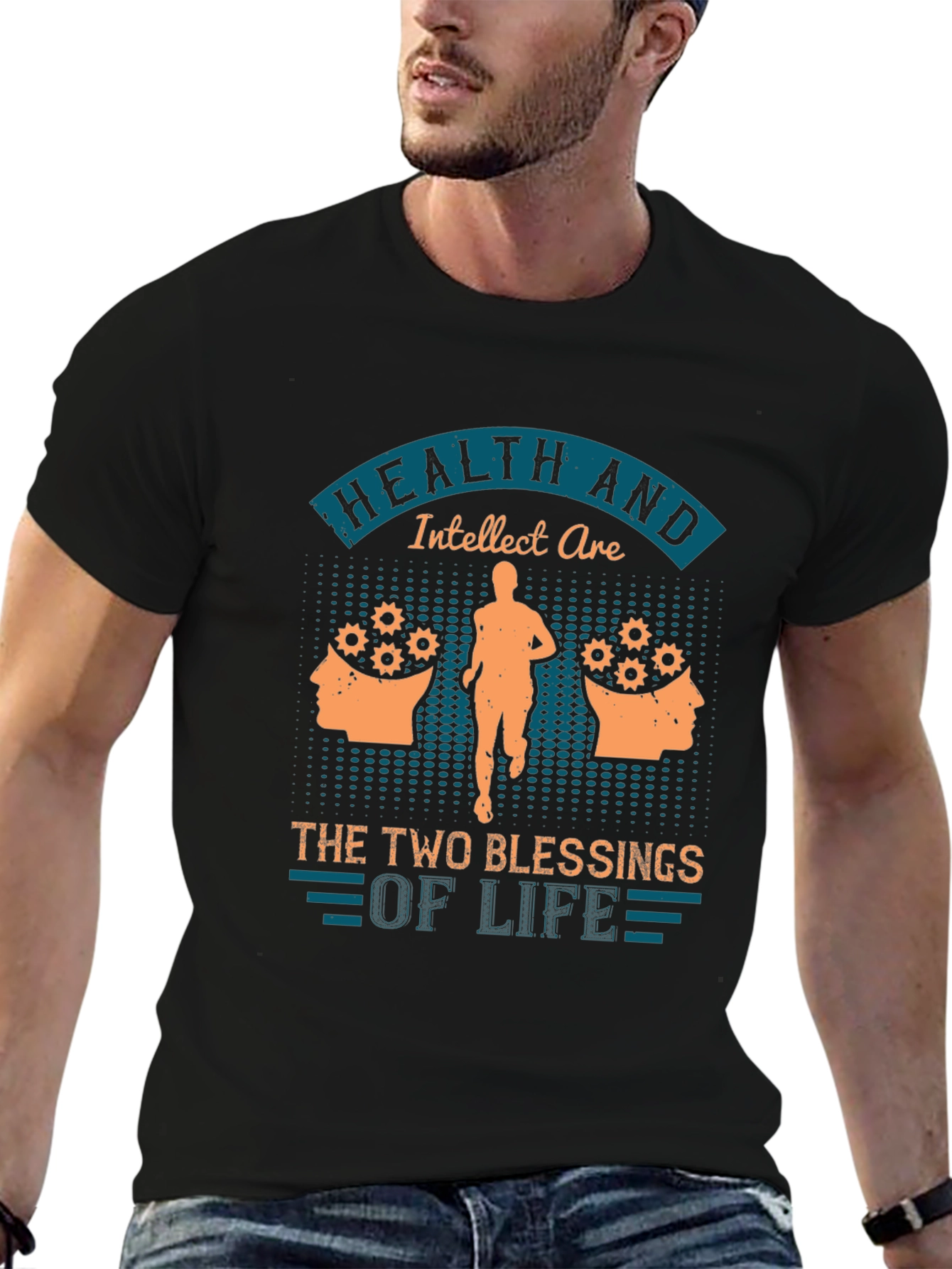 Camiseta Hombre: Salud e Intelecto Bendiciones de la Vida