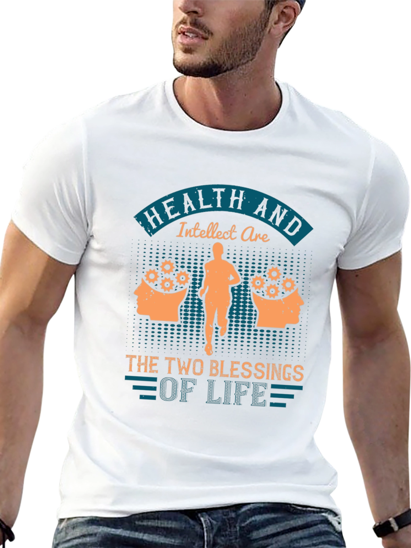 Camiseta Hombre: Salud e Intelecto Bendiciones de la Vida