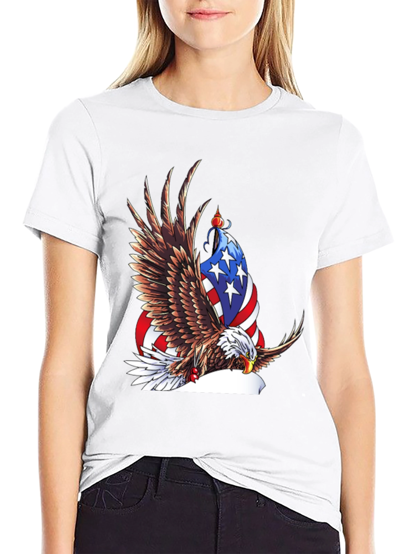 Camiseta Negra con Águila Americana