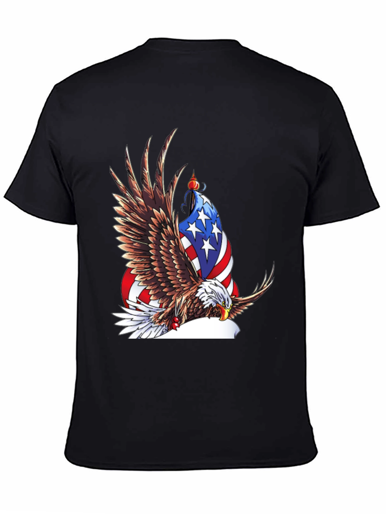 Camiseta Negra con Águila Americana