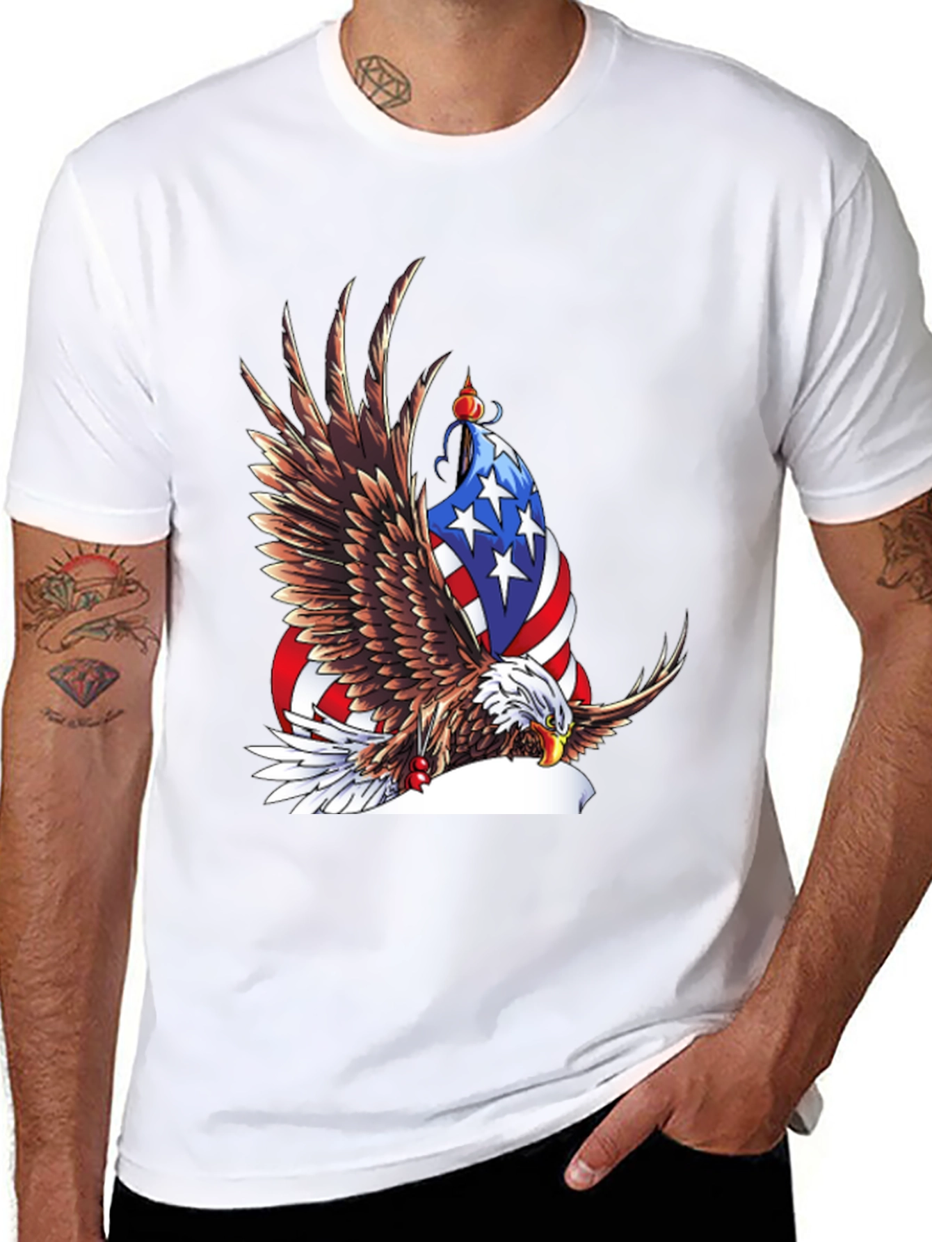 Camiseta Negra con Águila Americana