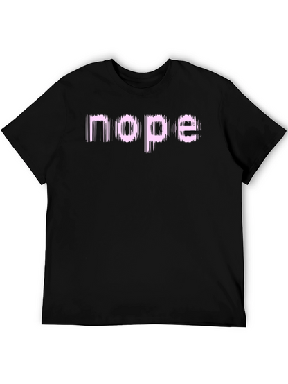 Camiseta Negra con Texto Nope Rosa