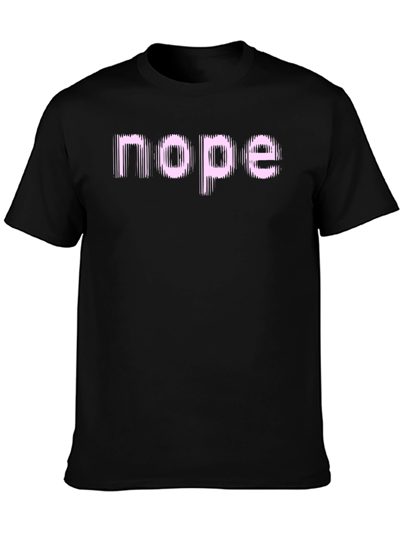 Camiseta Negra con Texto Nope Rosa