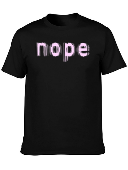 Camiseta Negra con Texto Nope Rosa