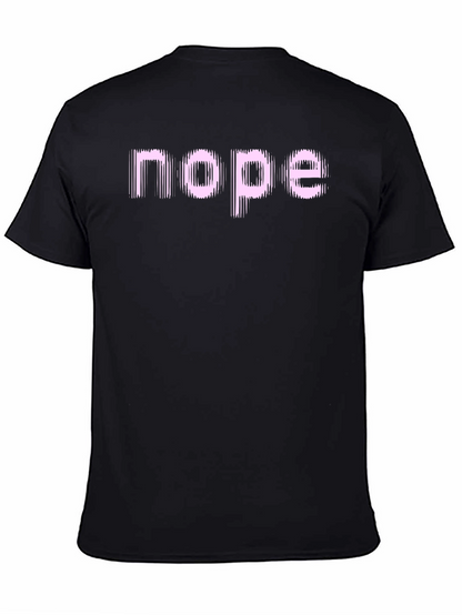 Camiseta Negra con Texto Nope Rosa