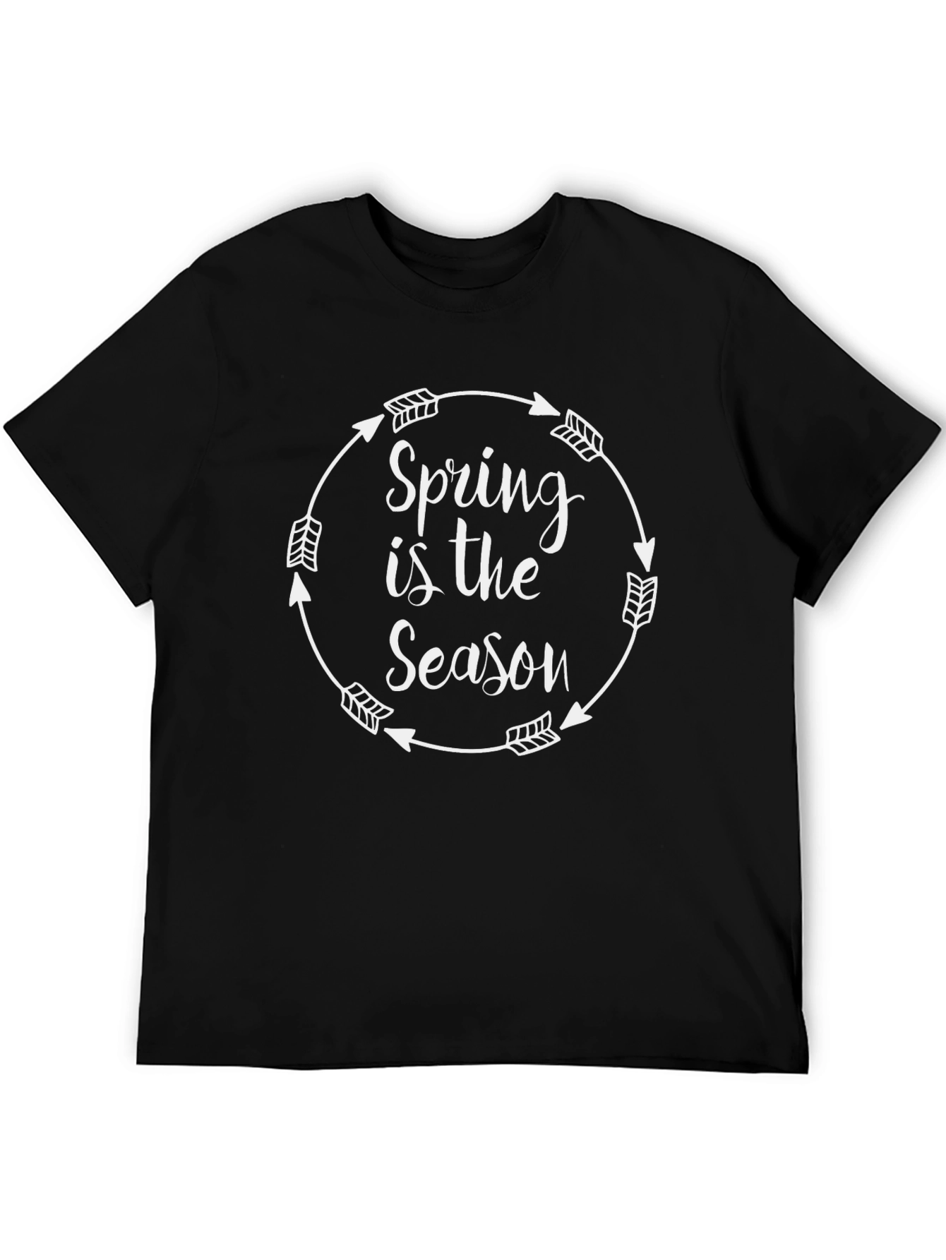 Camiseta Negra Spring is the Season para Hombre