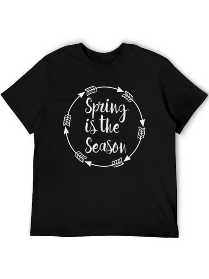 Camiseta Negra Spring is the Season para Hombre