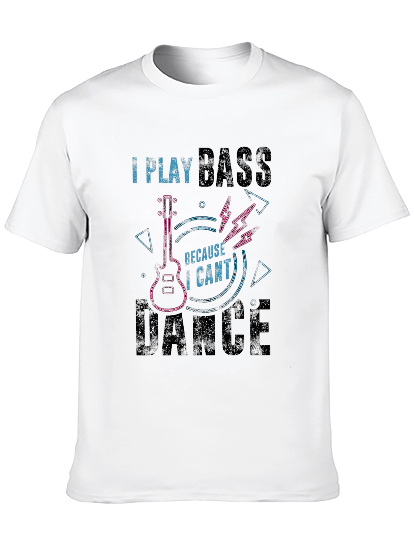 Camiseta Negra I Play Bass Because I Cant Dance