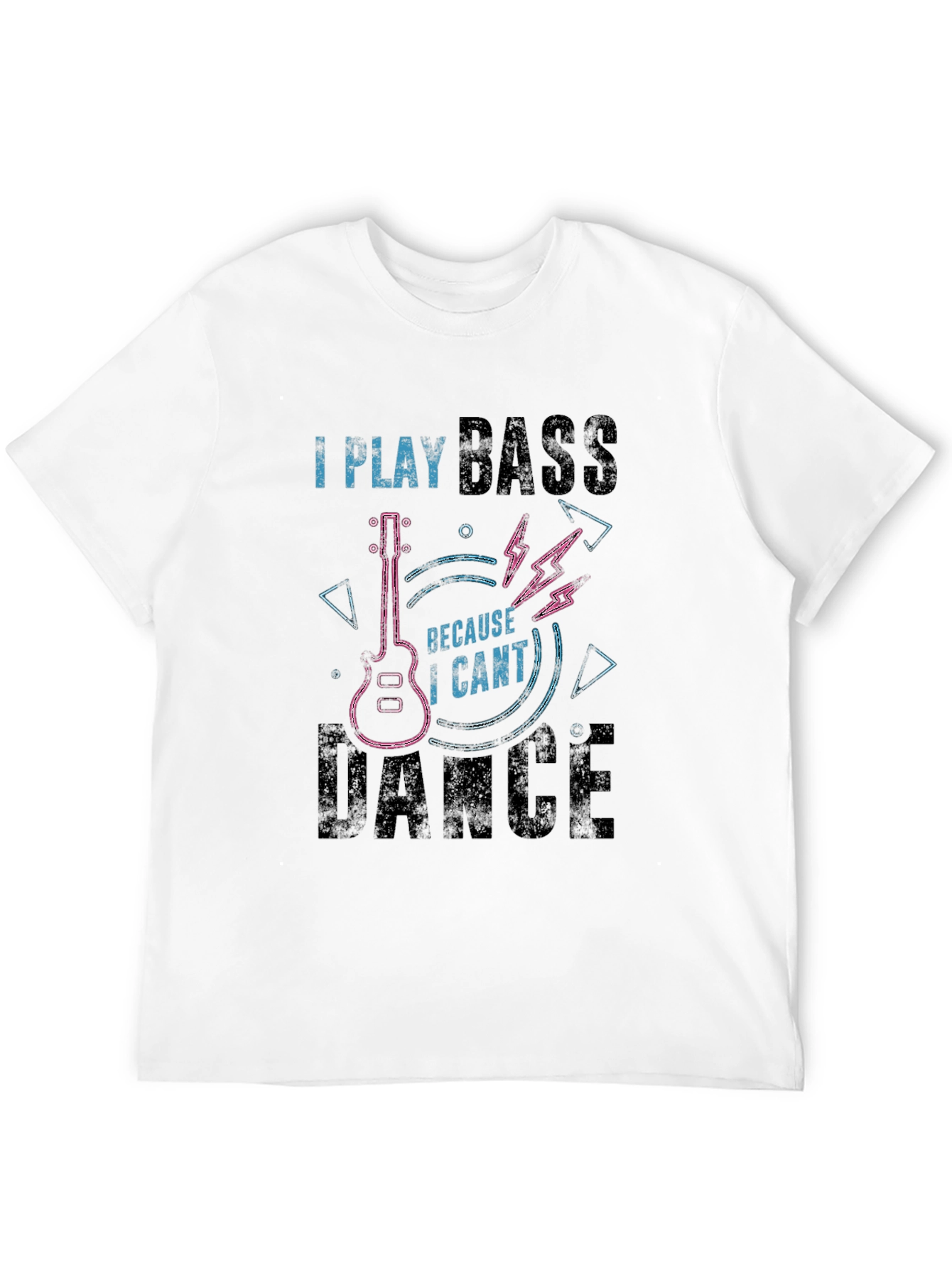 Camiseta Negra I Play Bass Because I Cant Dance