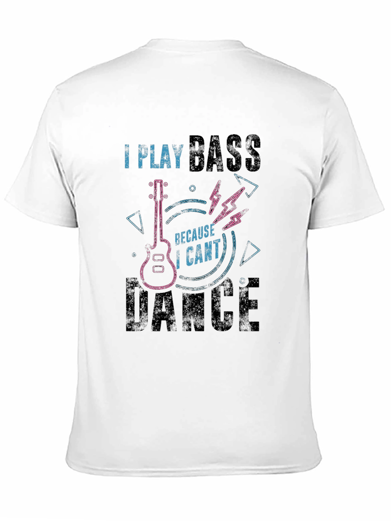 Camiseta Negra I Play Bass Because I Cant Dance