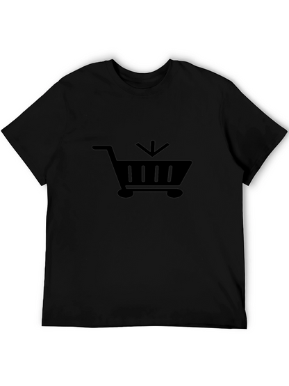 Camiseta Negra con Diseño de Carrito de Compras
