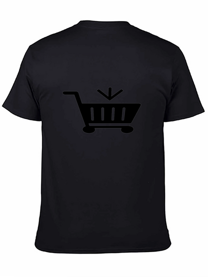 Camiseta Negra con Diseño de Carrito de Compras