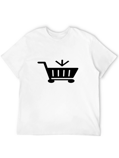 Camiseta Negra con Diseño de Carrito de Compras