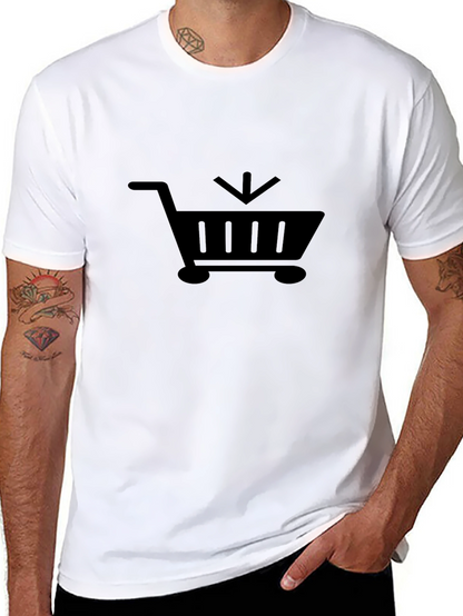 Camiseta Negra con Diseño de Carrito de Compras