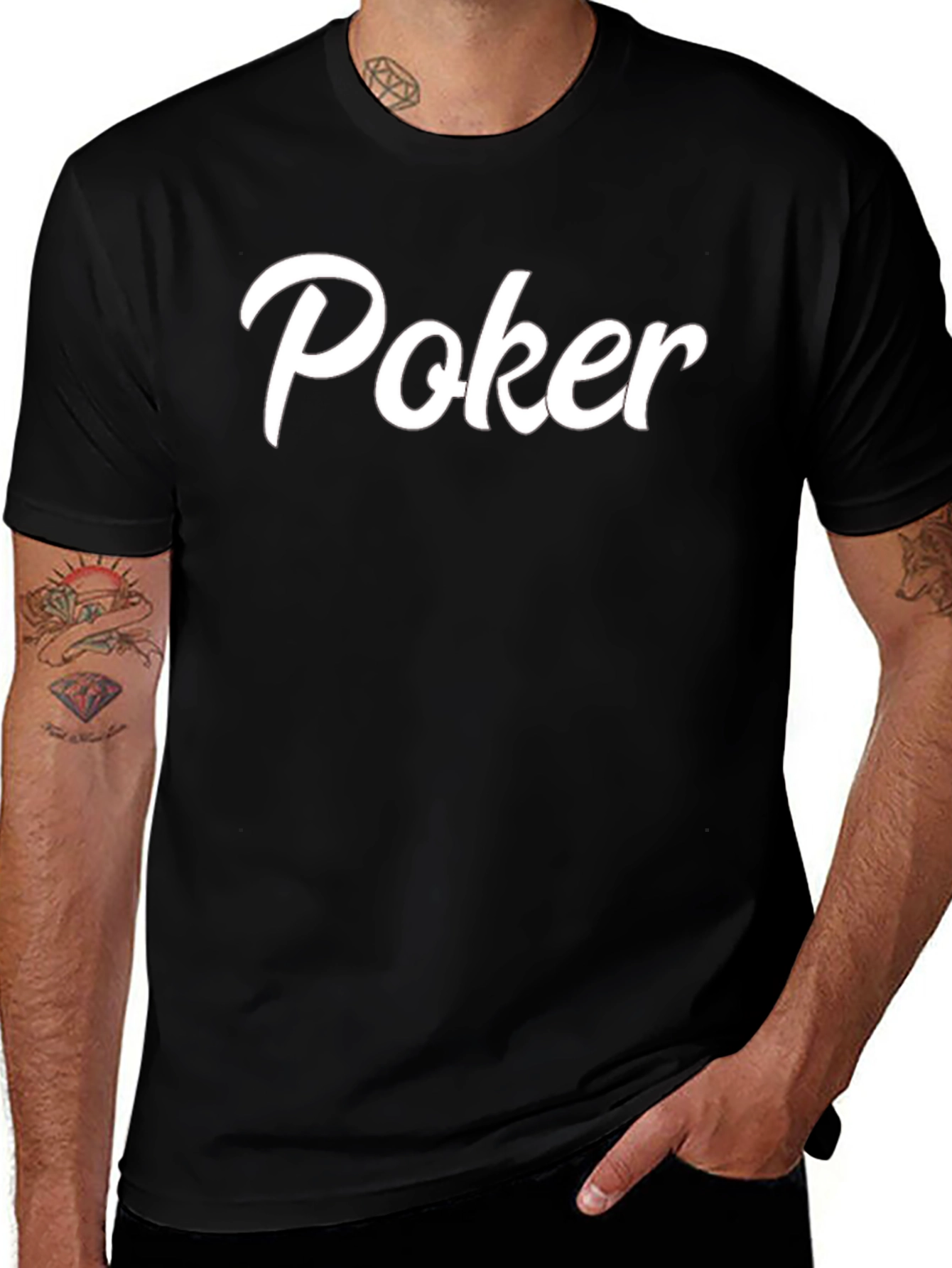 Camiseta Negra Poker Casual y Cómoda