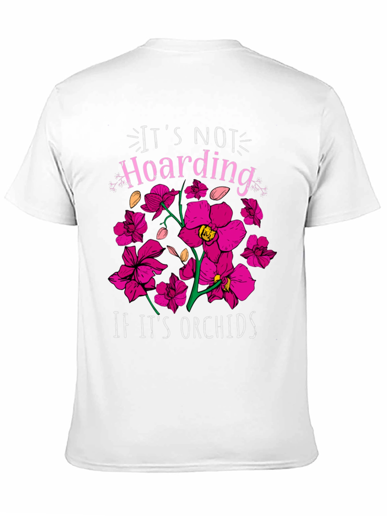 Camiseta Negra con Estampado de Orquídeas