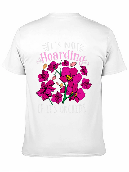 Camiseta Negra con Estampado de Orquídeas
