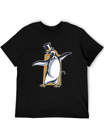 Camiseta Negra con Pingüino Elegante