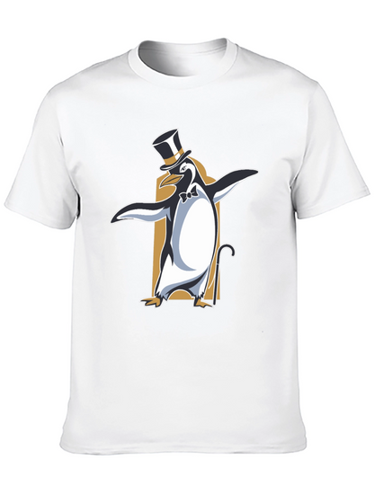 Camiseta Negra con Pingüino Elegante