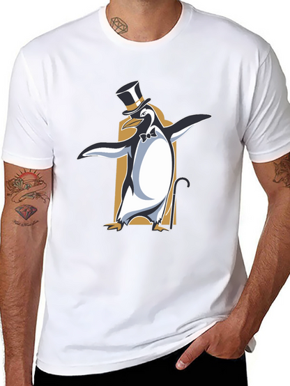 Camiseta Negra con Pingüino Elegante