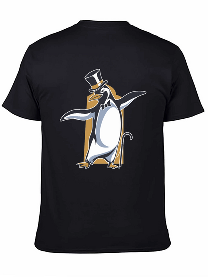 Camiseta Negra con Pingüino Elegante