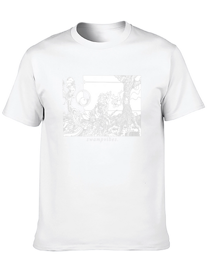 Camiseta Negra Swamp Vibes Diseño Artístico
