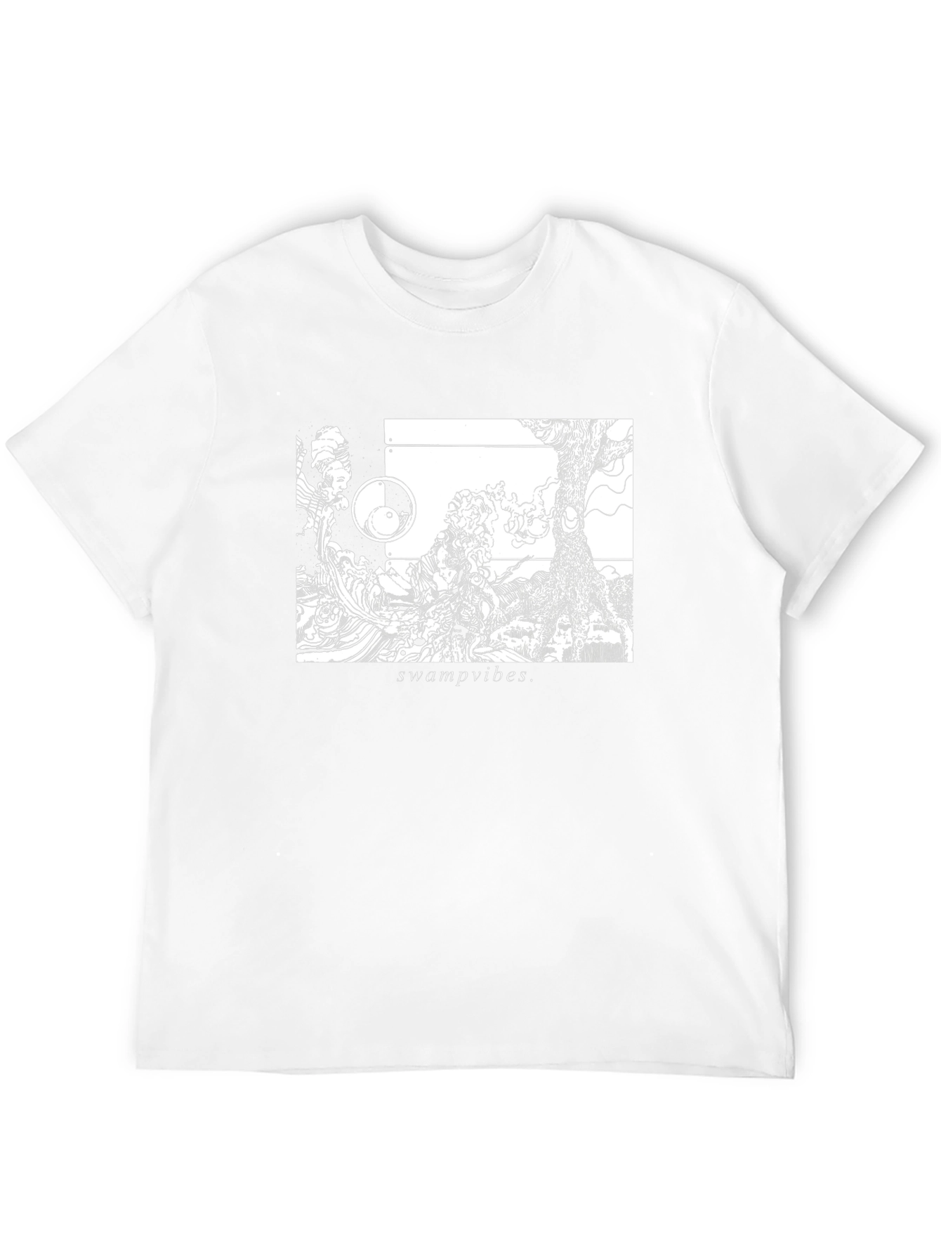 Camiseta Negra Swamp Vibes Diseño Artístico