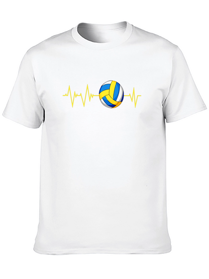 Camiseta Negra con Diseño de Voleibol