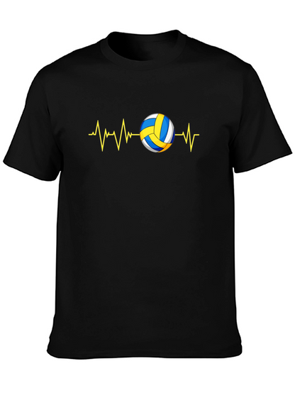 Camiseta Negra con Diseño de Voleibol