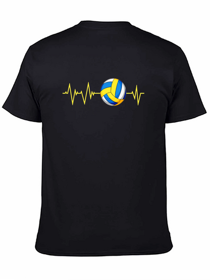 Camiseta Negra con Diseño de Voleibol