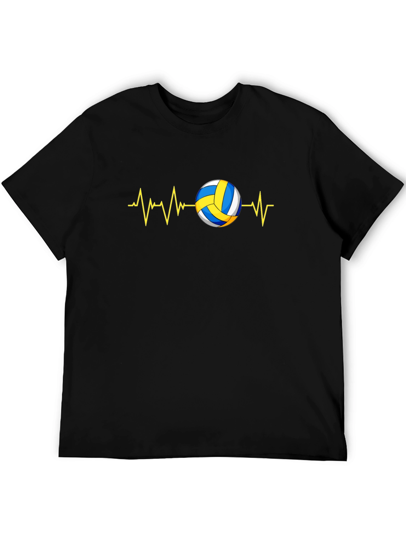 Camiseta Negra con Diseño de Voleibol