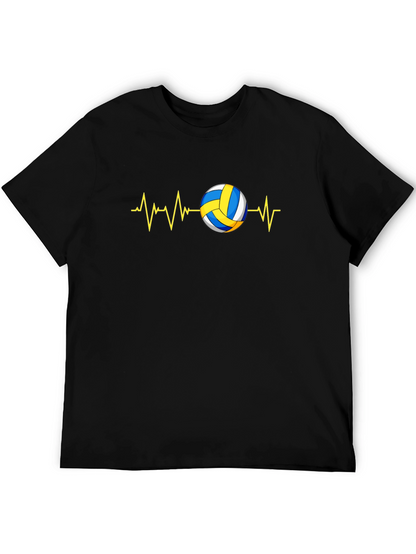 Camiseta Negra con Diseño de Voleibol