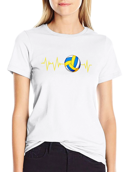 Camiseta Negra con Diseño de Voleibol