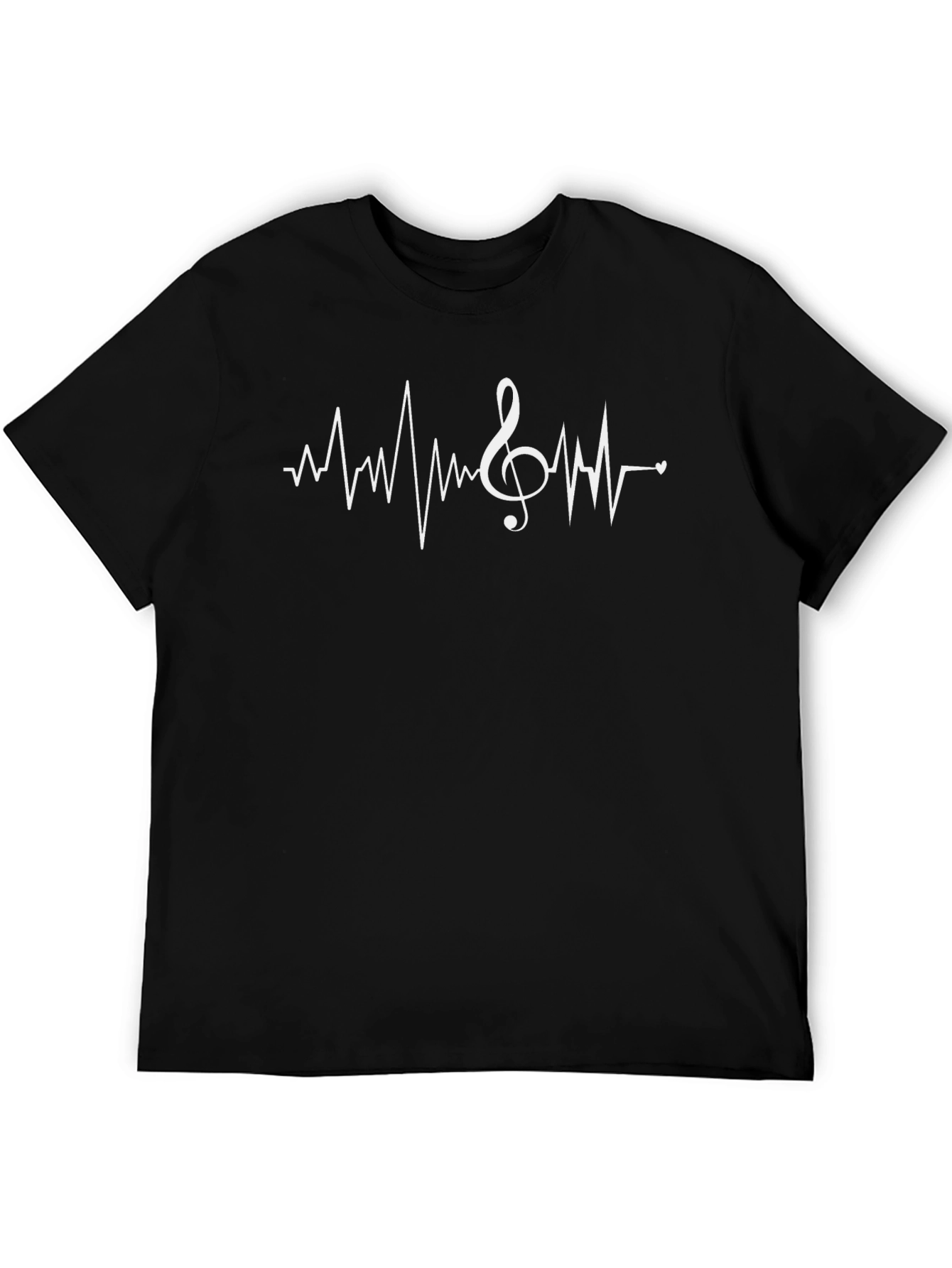 Camiseta Negra con Diseño de Latido Musical