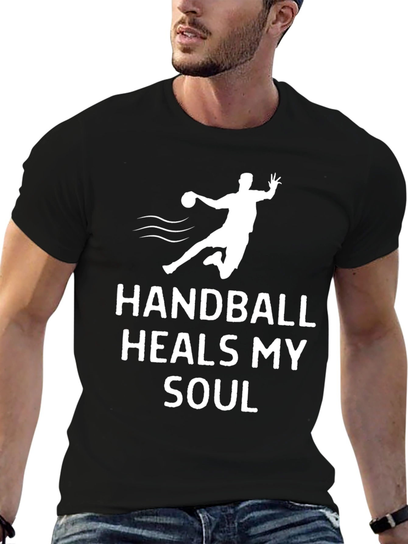 Camiseta Negra: Handball Heals My Soul