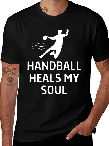 Camiseta Negra: Handball Heals My Soul
