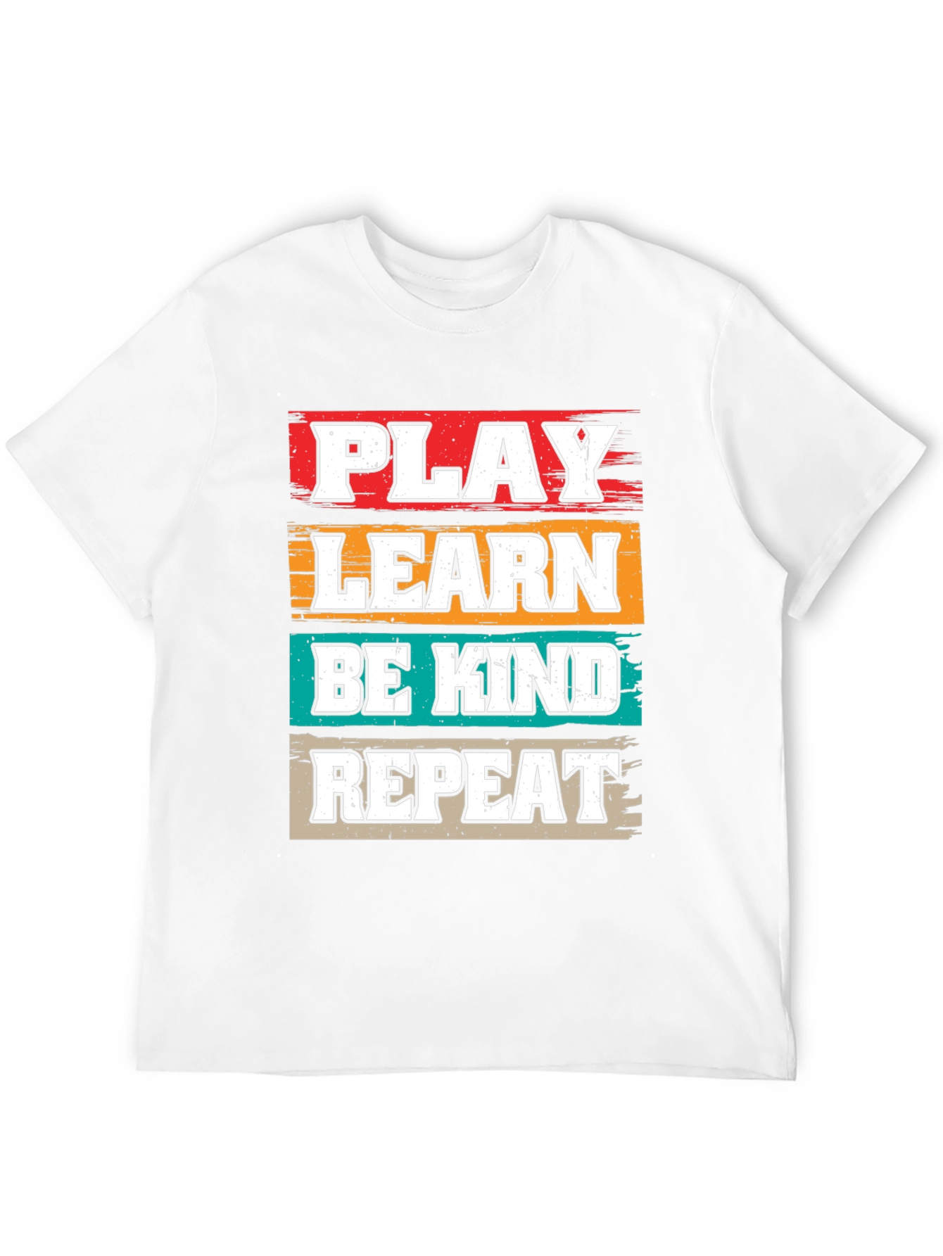 Camiseta Negra con Diseño Juega Aprende Sé Amable Repite