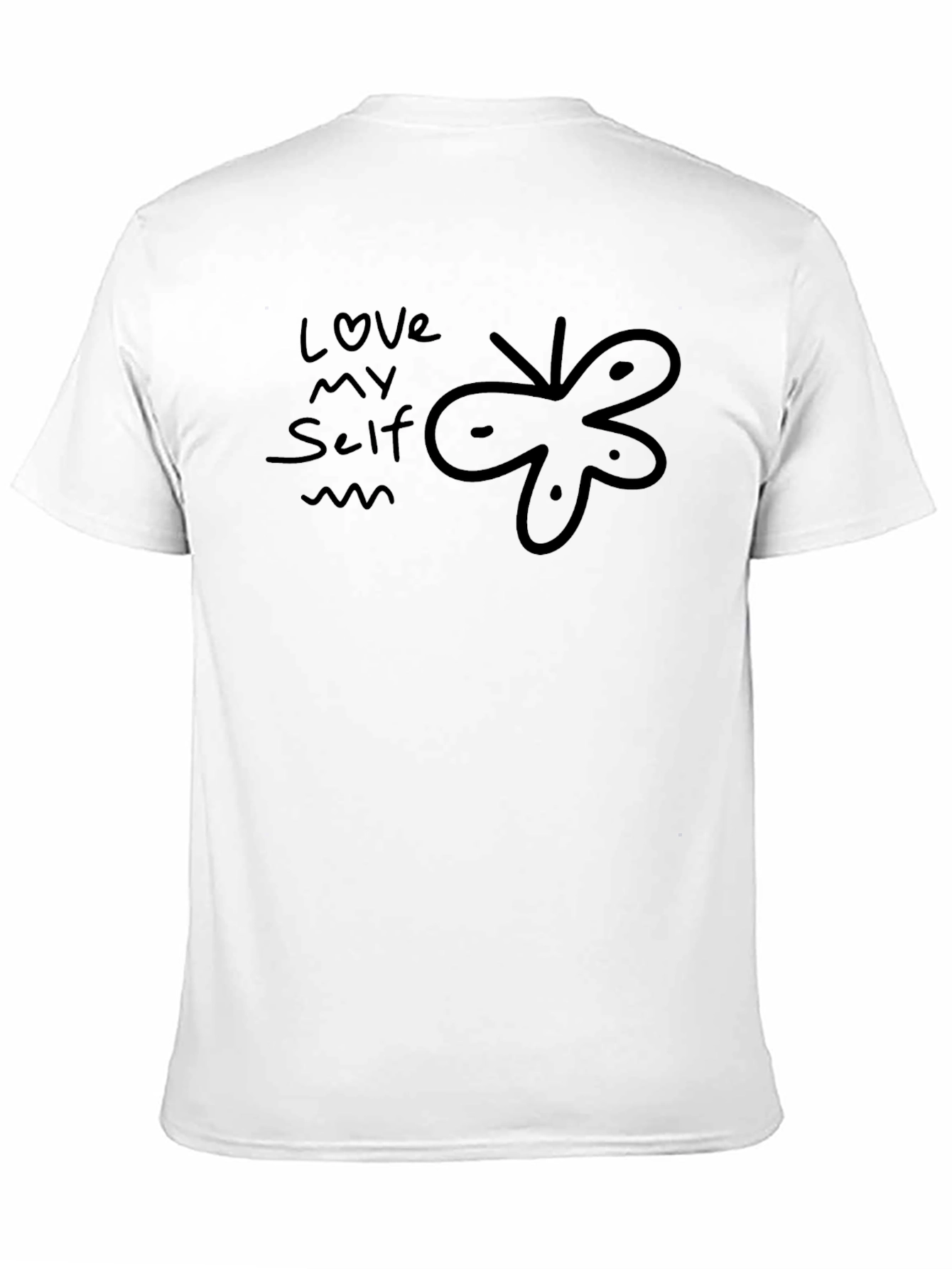 Camiseta Negra Ámate a Ti Mismo con Diseño Abstracto