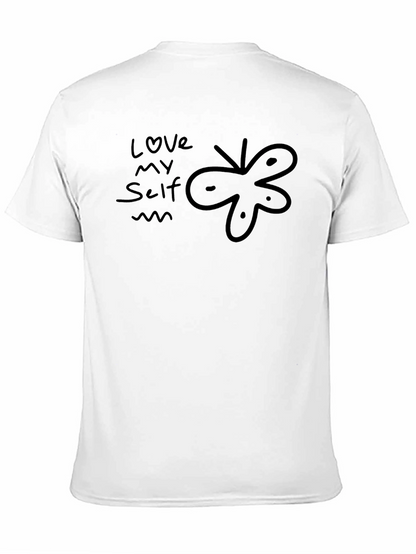 Camiseta Negra Ámate a Ti Mismo con Diseño Abstracto