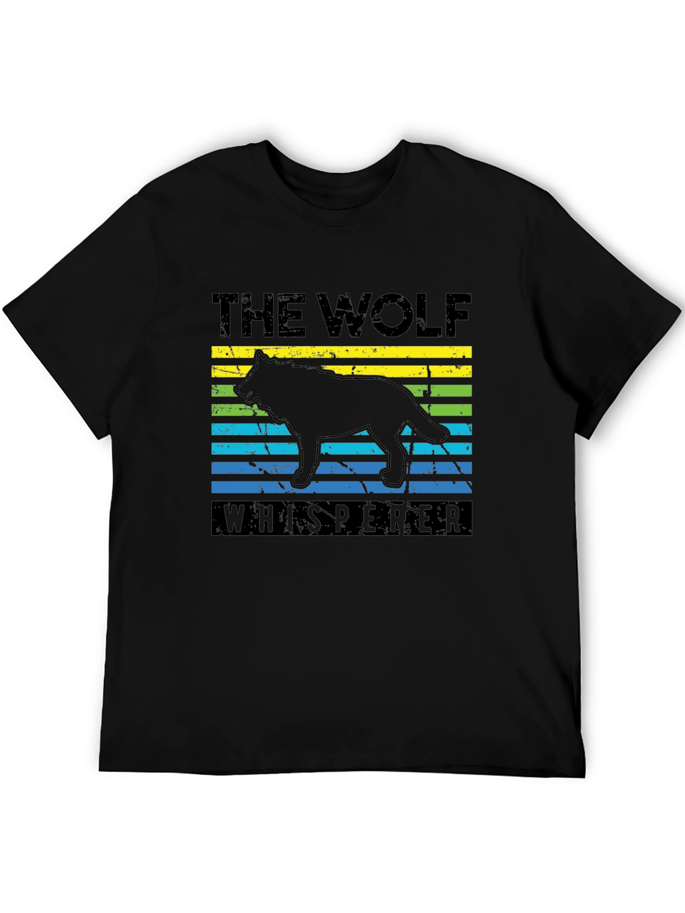 Camiseta Negra El Lobo Susurrador Diseño Gráfico