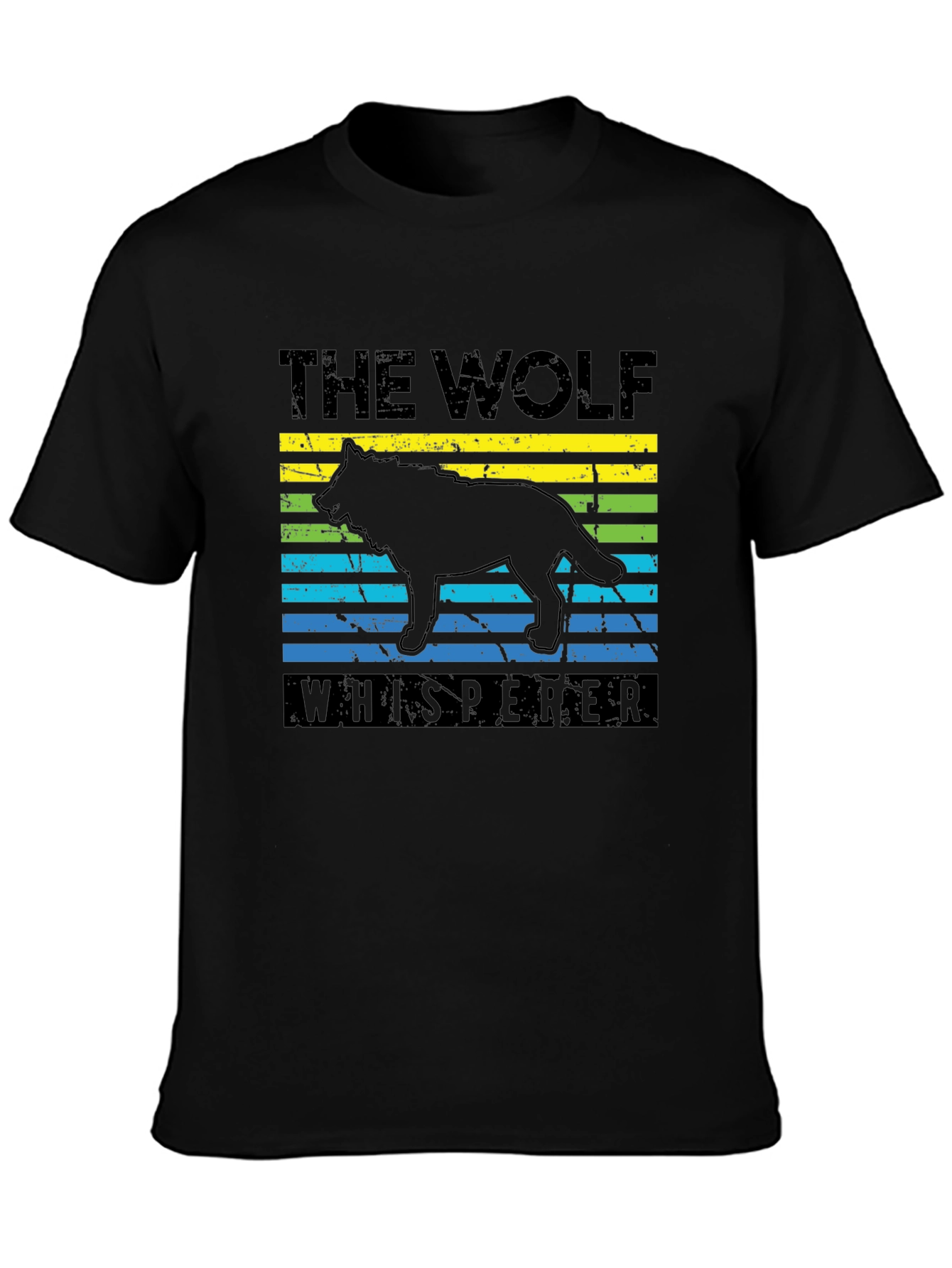 Camiseta Negra El Lobo Susurrador Diseño Gráfico