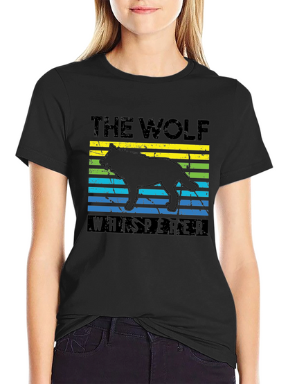 Camiseta Negra El Lobo Susurrador Diseño Gráfico