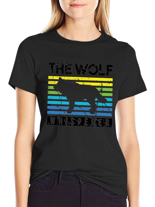 Camiseta Negra El Lobo Susurrador Diseño Gráfico