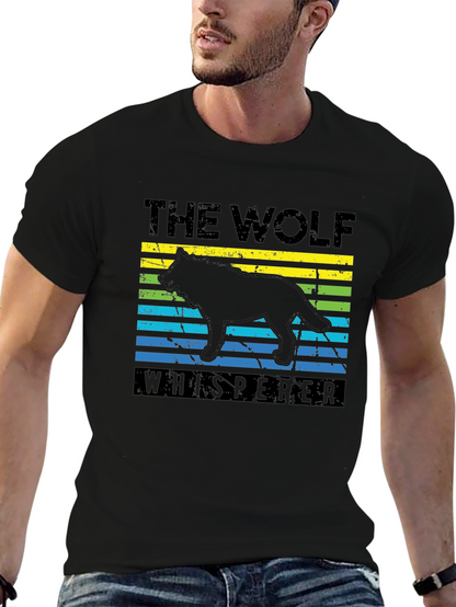 Camiseta Negra El Lobo Susurrador Diseño Gráfico
