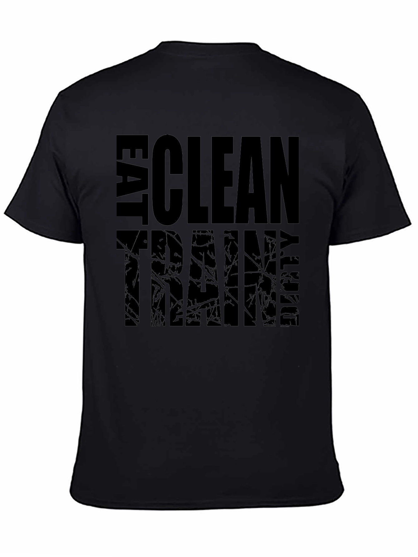 Camiseta Negra: Come Limpio Entrena - Motivación Fitness