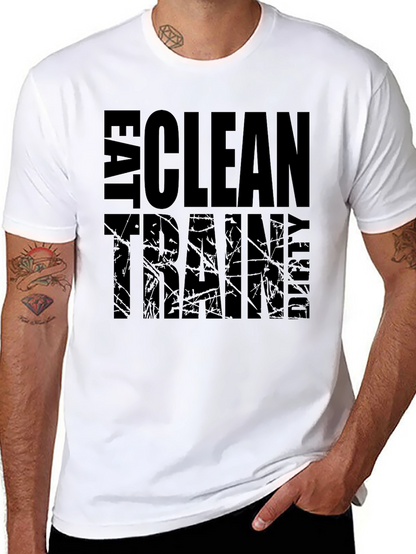 Camiseta Negra: Come Limpio Entrena - Motivación Fitness