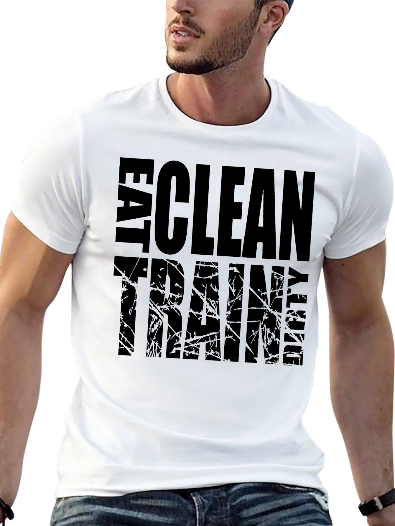 Camiseta Negra: Come Limpio Entrena - Motivación Fitness